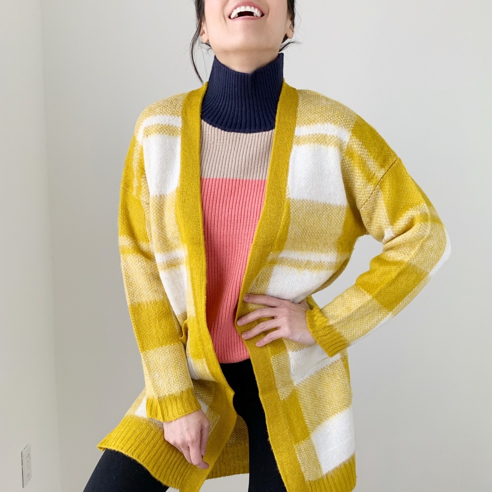 FUZZY BUFFALO PLAID POCKETED LONG CARDIGAN - Picture 3 of 8